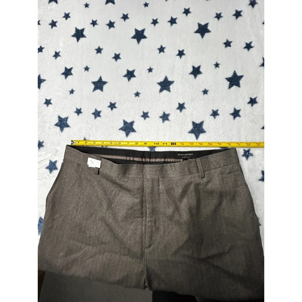 Banana Republic Tailored Slim Fit Dress Pants Mens 38x30 Gray Flat Front